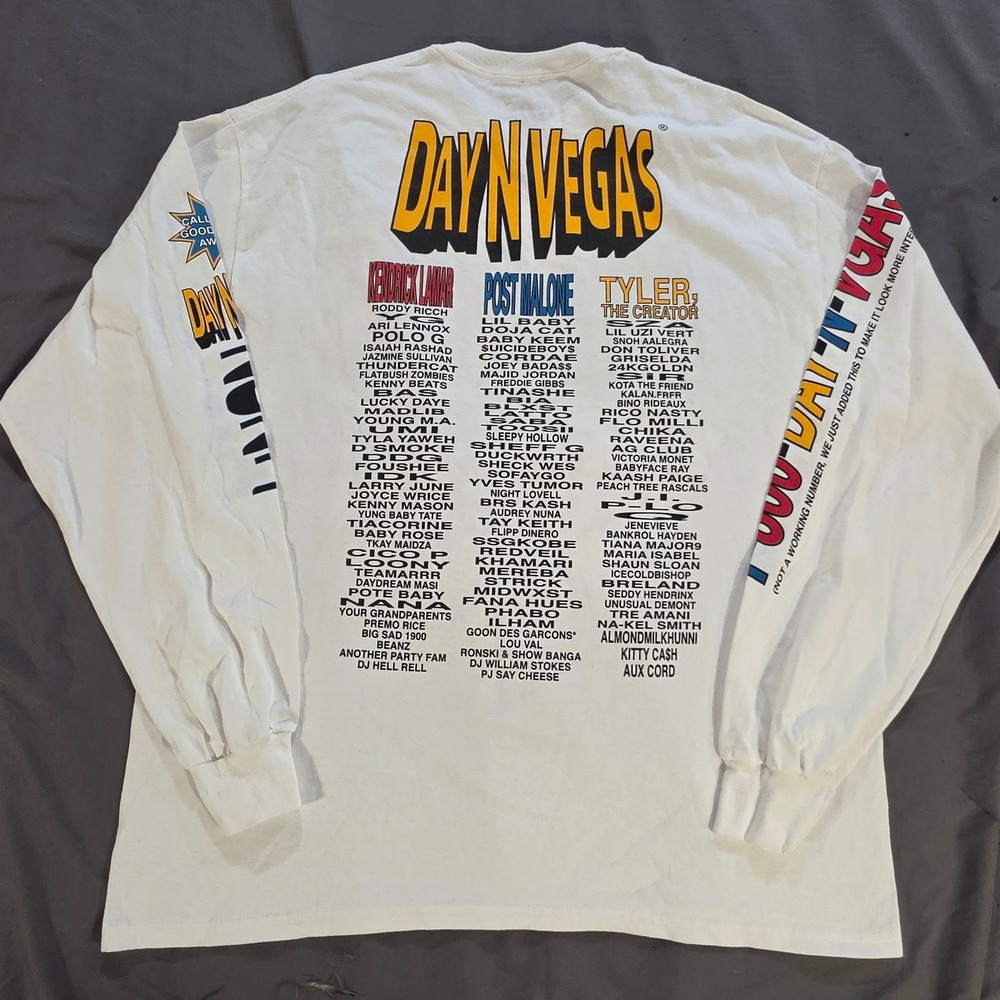 Day N Vegas 2021 Music Festival Long Sleeve T-Shirt Kendrick Lamar Tyler XL - Picture 6 of 9